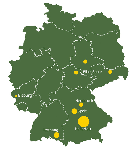 Deutsche Hopfenanbaugebiete